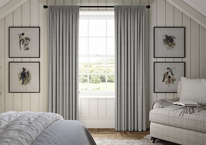 Genoa Faux Silk (Blackout), Silver Shimmer - Made to Measure Curtains - Image 3